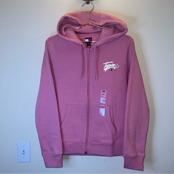 Tommy Hilfiger Tops - Tommy Jeans Pink Full Zip Hoodie Sweatshirt Small NWT